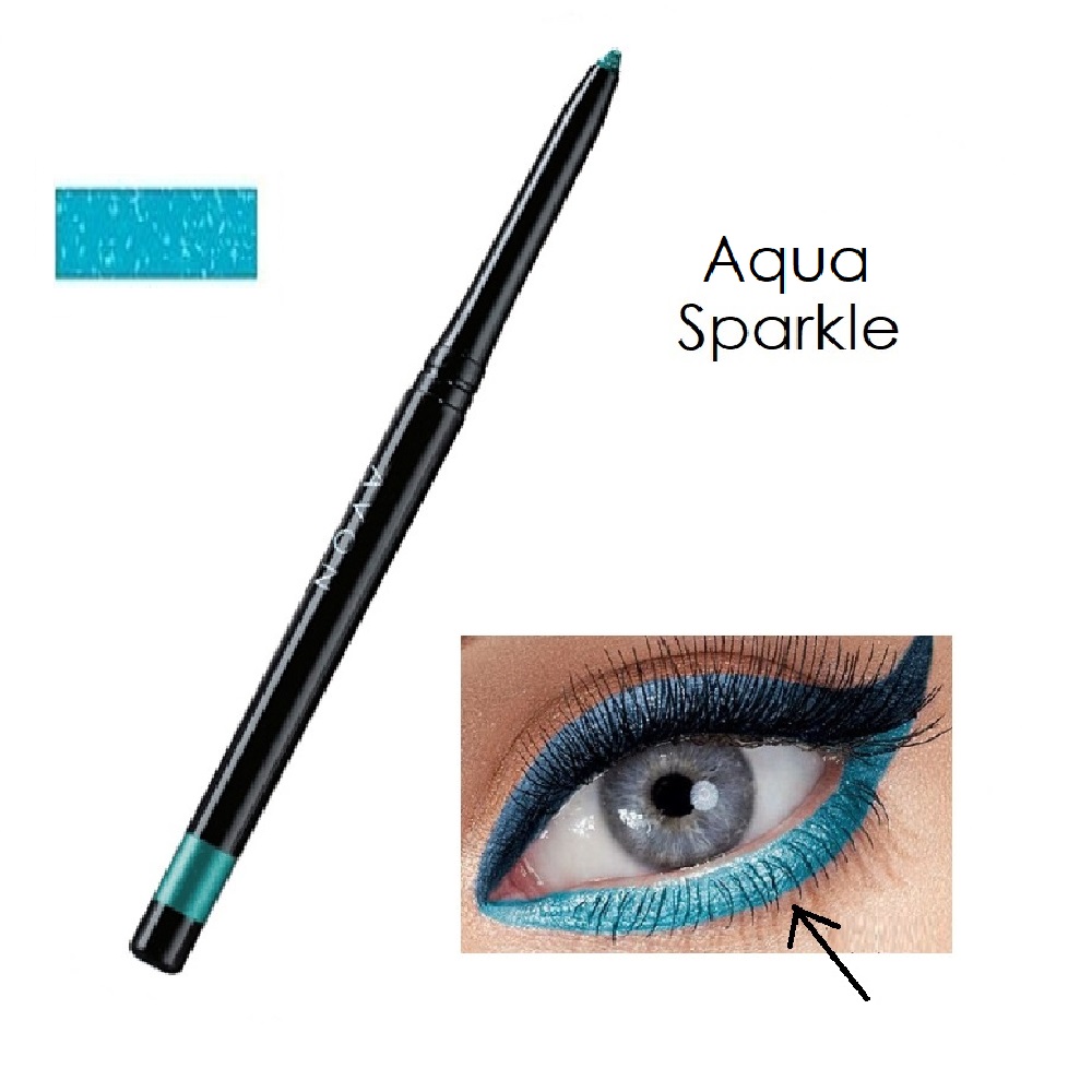 Crayon eyeliner rétractable yeux bleu scintillant Aqua Sparkle Avon Diamonds longue tenue