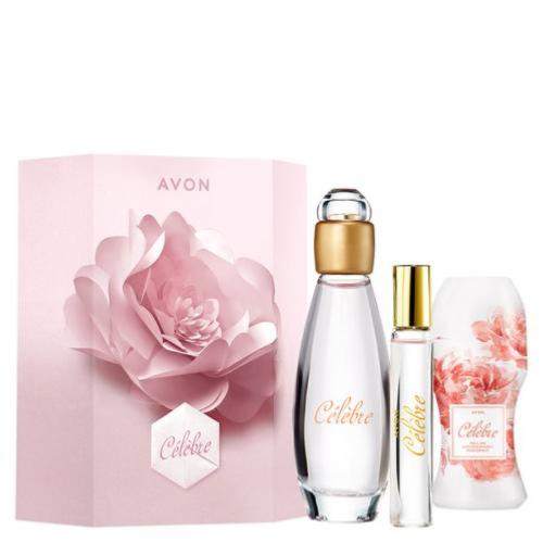 Coffret CELEBRE Avon : eau de toilette, vaporisateur et déodorant