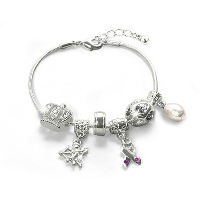 Bracelet à breloques de l'espérance Jules - soutenez la lutte contre le cancer du sein