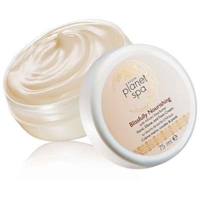 Crème hydratante adoucissante mains, cuticules, coudes et pieds Avon Planet Spa beurre de karité