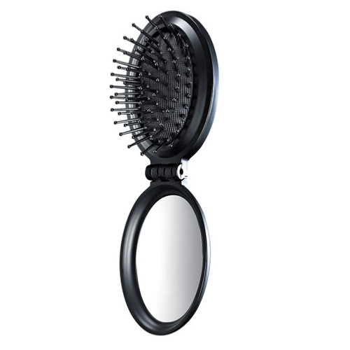 Brosse pliable de voyage et compacte AVON Sparkle noire à strass et miroir