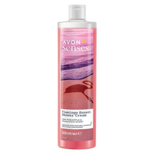 Crème de douche ananas frangipanier Flamingo Sunset Senses Avon 250ml