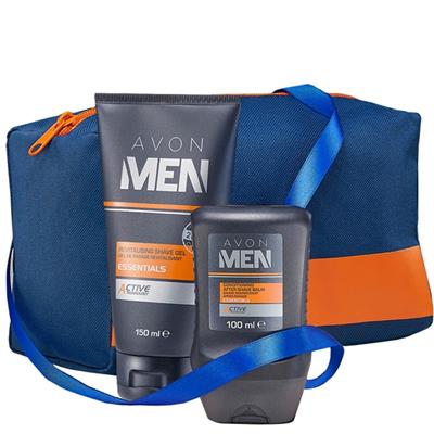 Lot Avon CARE MEN : gel douche, déo bille et trousse de toilette