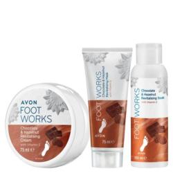 Lot de 3 produits pour le soin des pieds Footworks senteur choco-noisette : crème, masque et bain de pieds