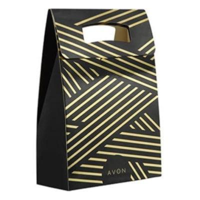 Boîte paquet cadeau sachet triangulaire noire et dorée
