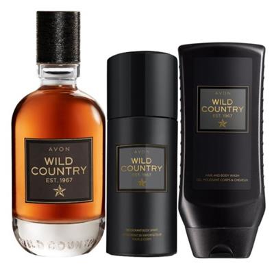 Lot WILD COUNTRY Avon : eau de toilette, gel douche, déodorant