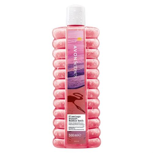 Bain mousse ananas frangipanier Flamingo Sunset Senses Avon 500ml