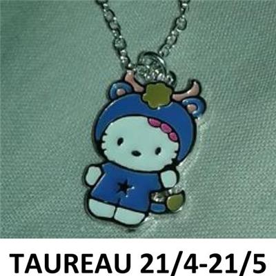 Collier Helly Kitty signe du zodiaque Taureau