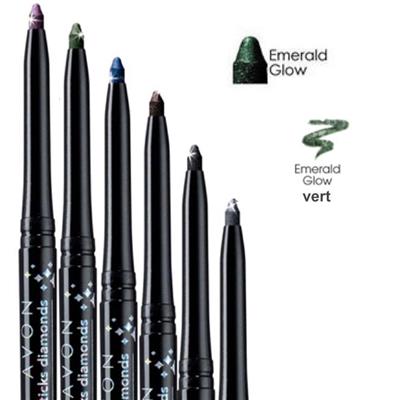 Crayon eyeliner rétractable yeux Vert scintillant Emerald Glow Avon Diamonds longue tenue