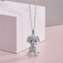 Collier Maribel Chien Chiot mignon articulé à strass