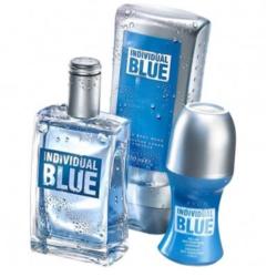 Lot INDIVIDUAL BLUE Avon : eau de toilette, déo bille, gel douche