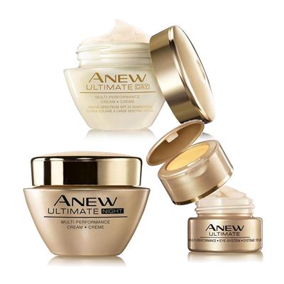 Set de 3 produits Anew Ultimate multi-performance d'Avon : crèmes jour et nuit + soin contour des yeux