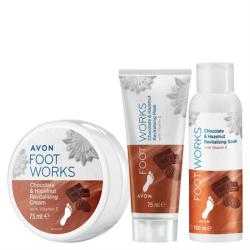 Lot de 3 produits pour le soin des pieds Footworks senteur choco-noisette : crème, masque et bain de pieds